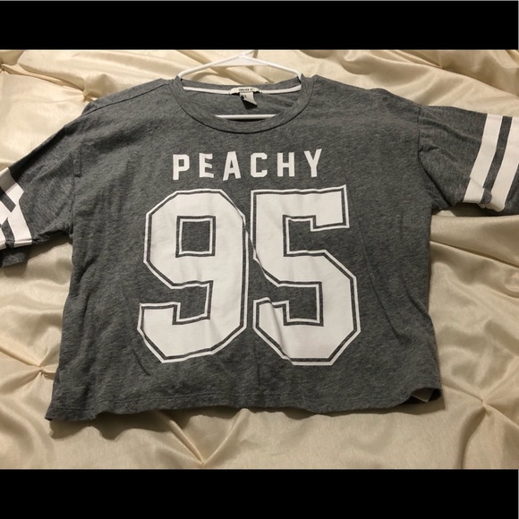 Peachy football cropped t shirt - Picture 1 of 2
